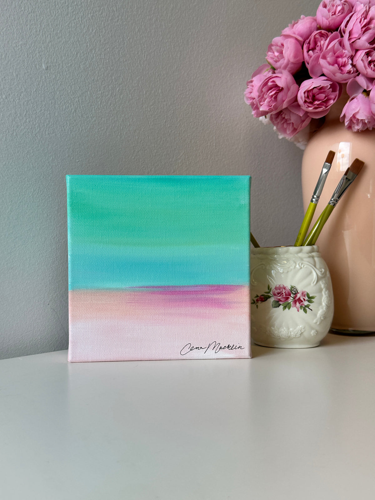 Resilience | Original Abstract Landscape Painting on Canvas | 6x6