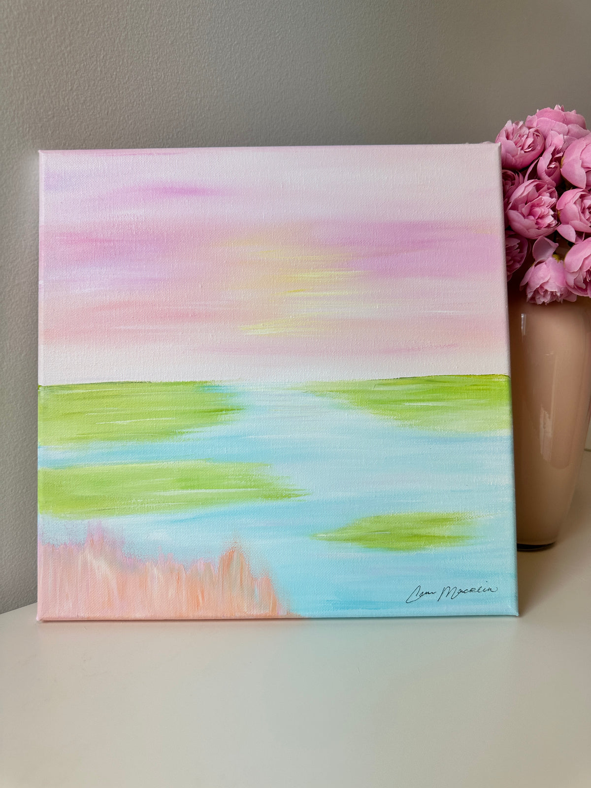The Meeting Place | Original Abstract Landscape Painting on Canvas | 12x12