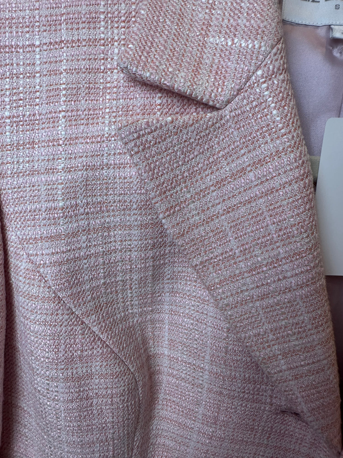 Vintage Light Pink Tweed Liz Claiborne Cinched Waist Blazer