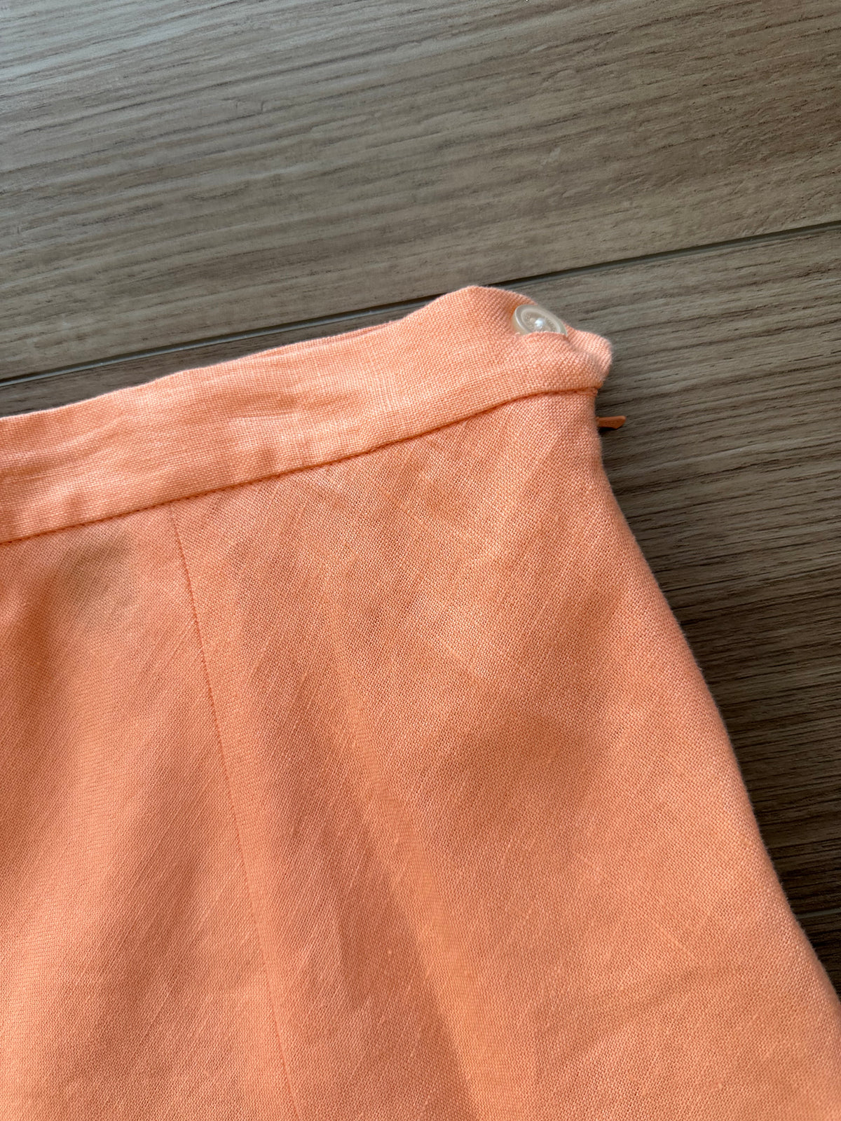 Y2K Fit & Flare Light Orange Linen Skirt