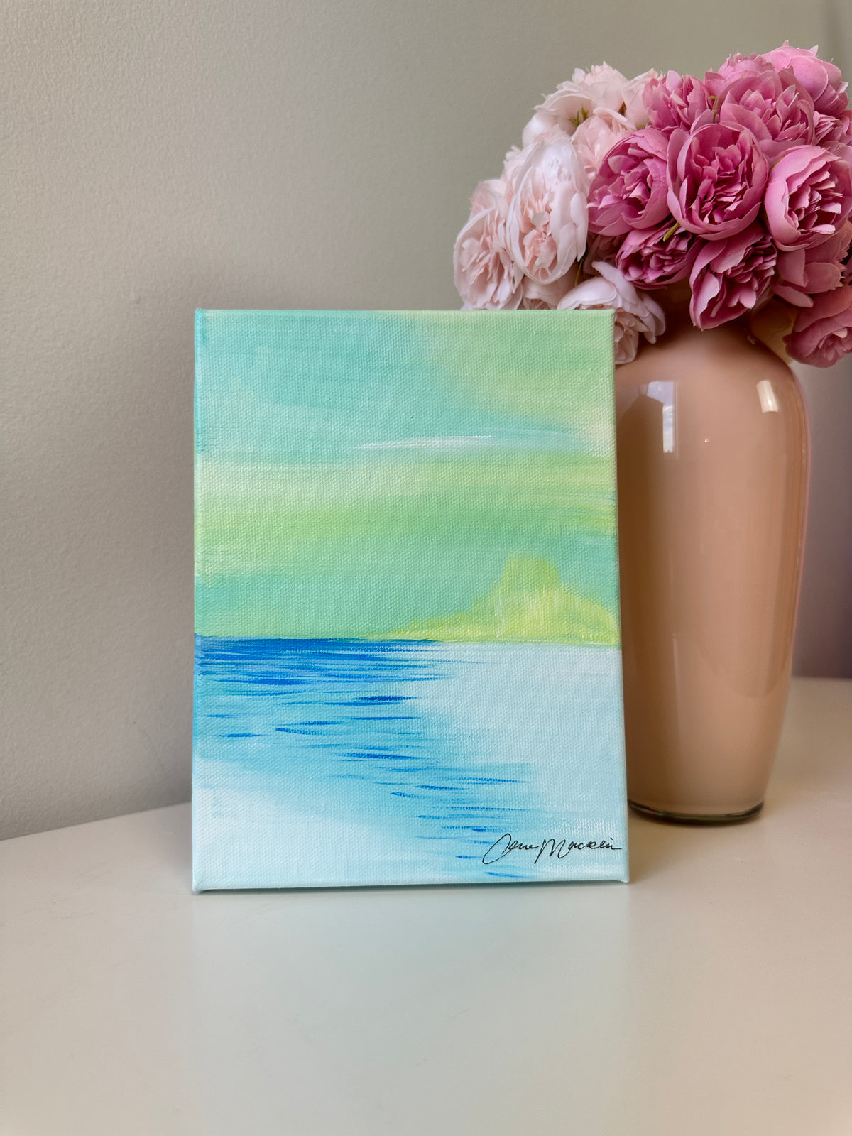 Strong Tower | Original Abstract Landscape Painting on Canvas | 6x8