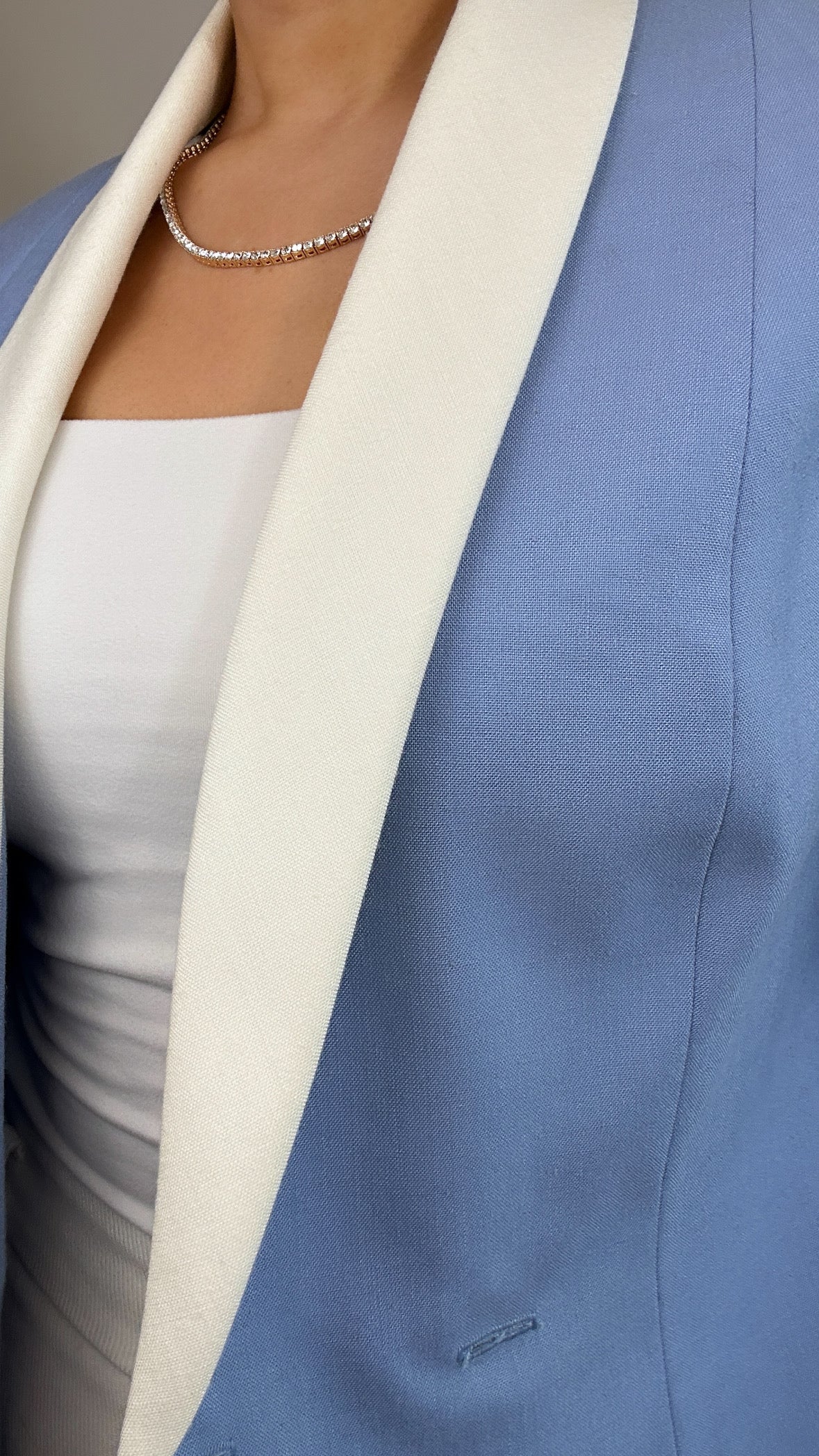 1980's Union Made Vintage Double Breasted Blue White Trim Blazer