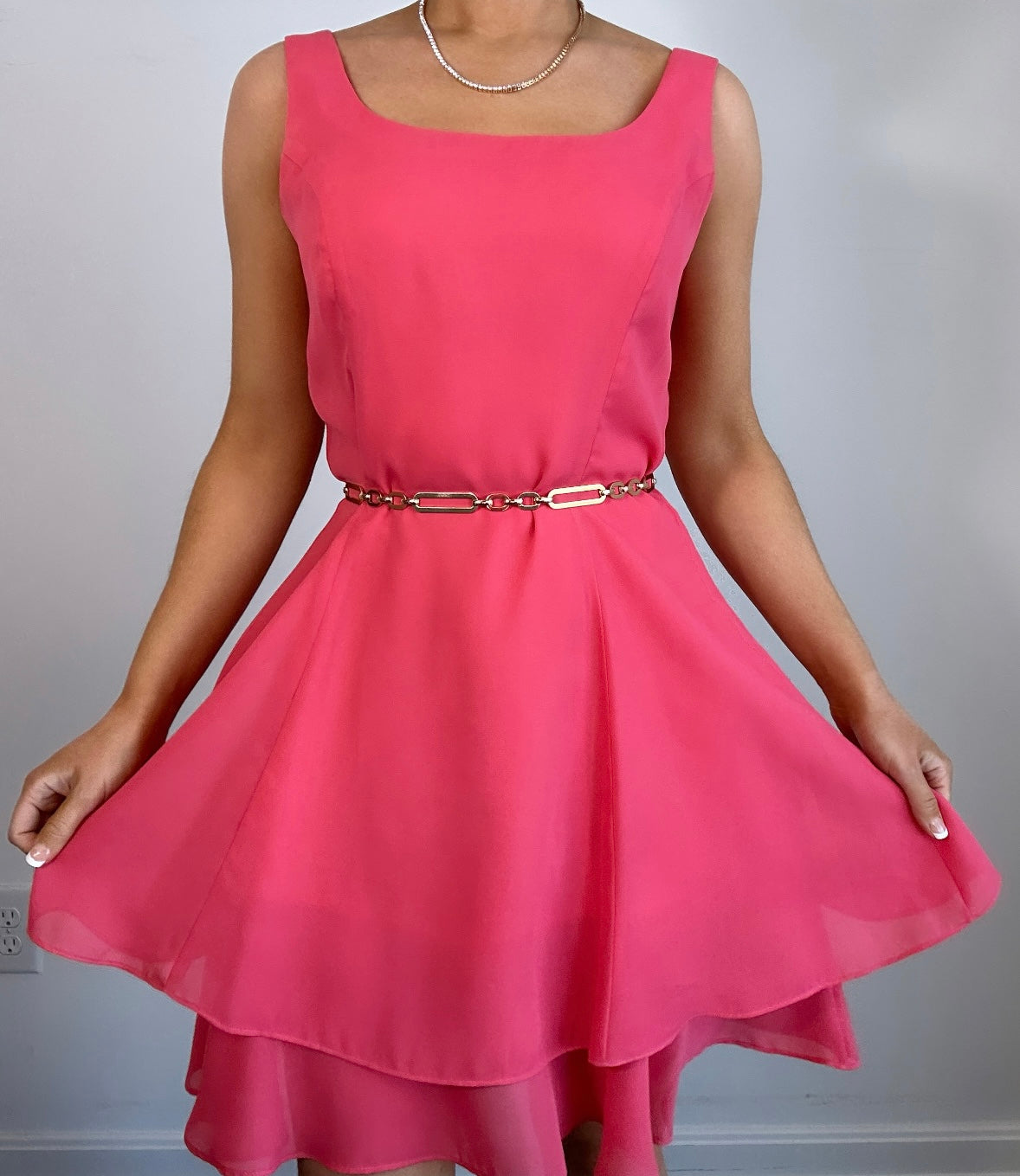 Vintage 1990s Hampton Nites Pink A-Line Dress