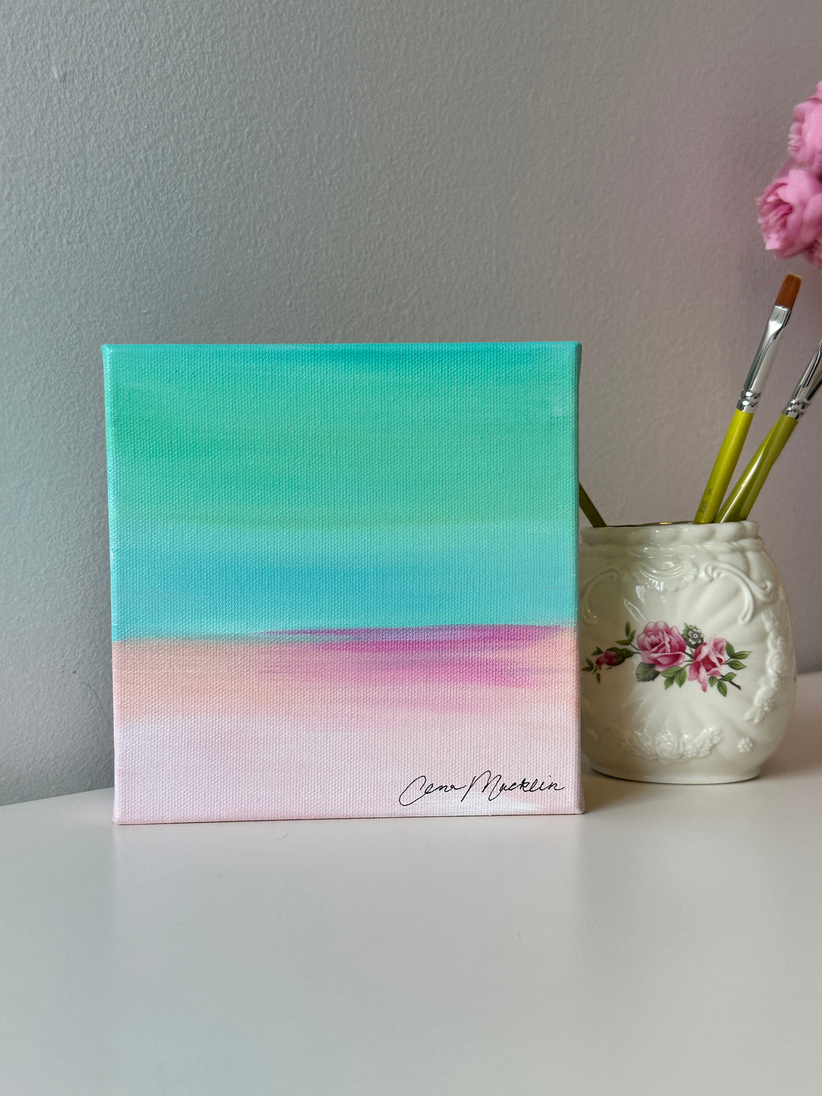 Resilience | Original Abstract Landscape Painting on Canvas | 6x6