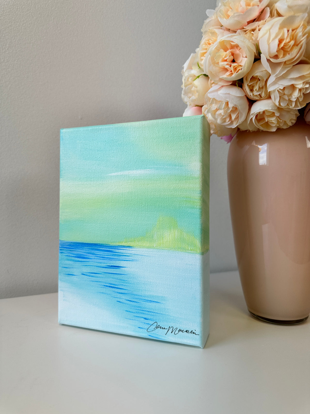 Strong Tower | Original Abstract Landscape Painting on Canvas | 6x8
