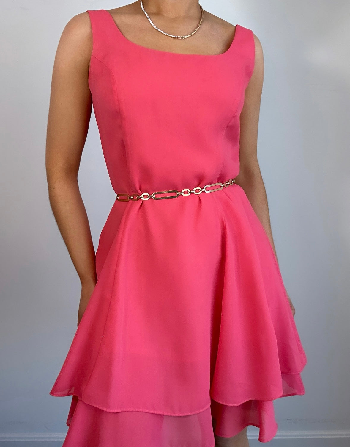Vintage 1990s Hampton Nites Pink A-Line Dress