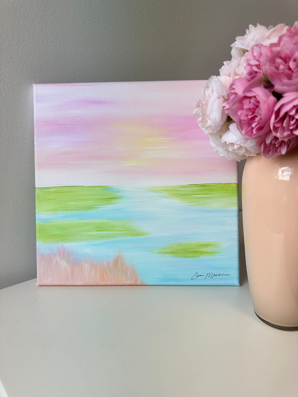 The Meeting Place | Original Abstract Landscape Painting on Canvas | 12x12