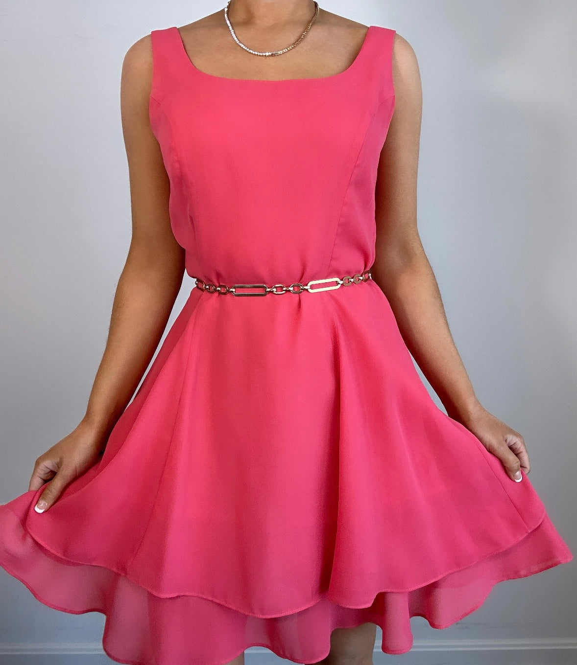 Vintage 1990s Hampton Nites Pink A-Line Dress