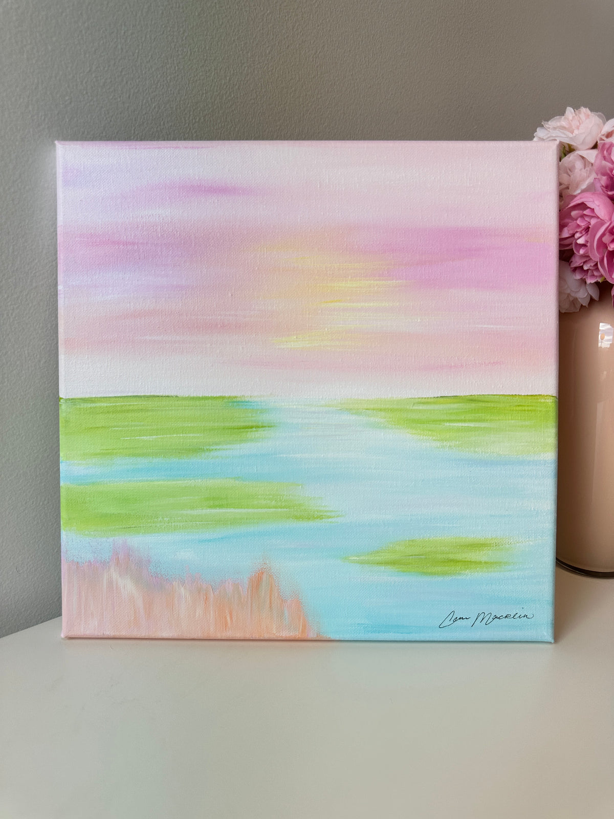 The Meeting Place | Original Abstract Landscape Painting on Canvas | 12x12