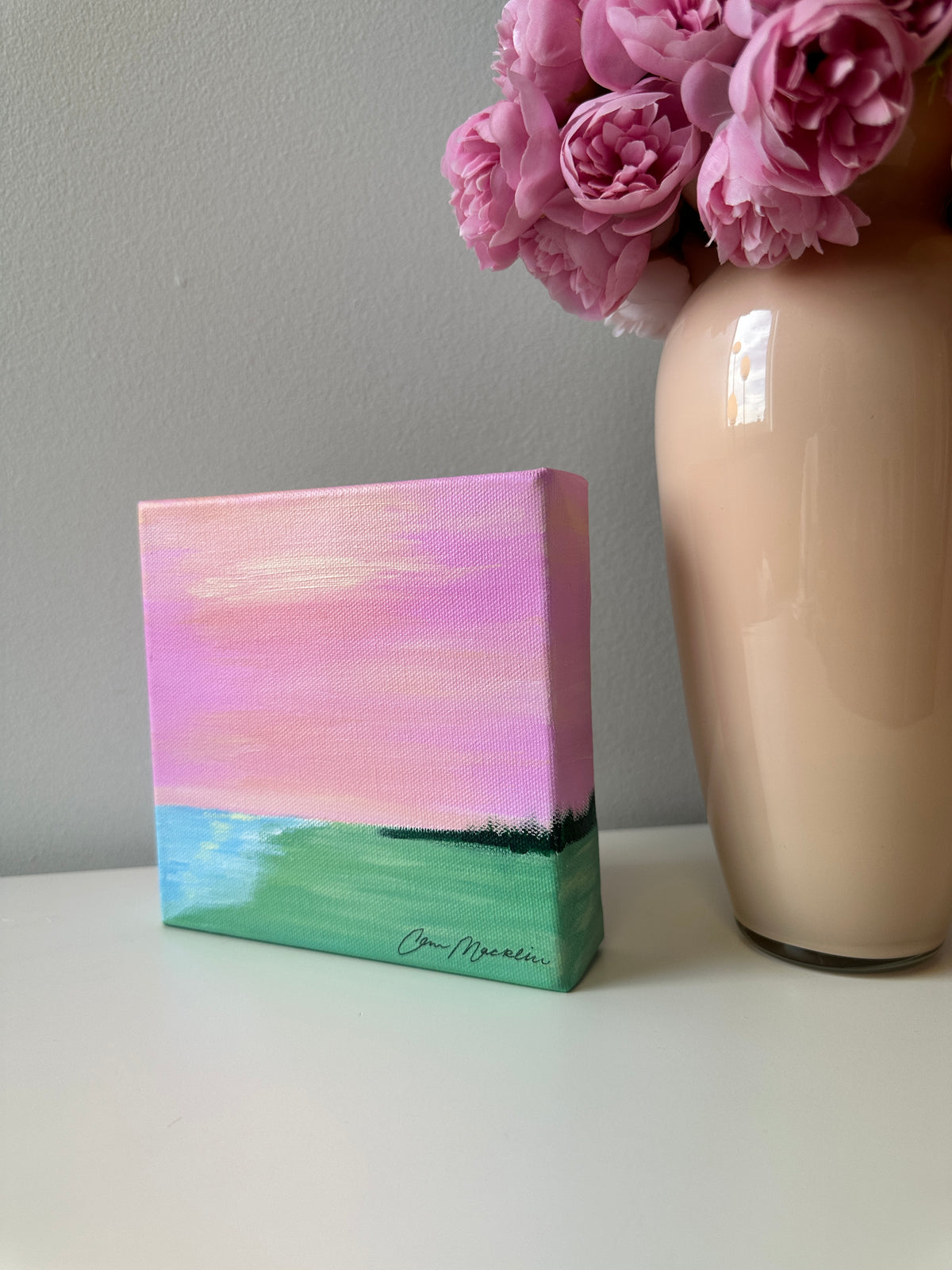 Content | Original Colorful Abstract Landscape Painting | 6x6