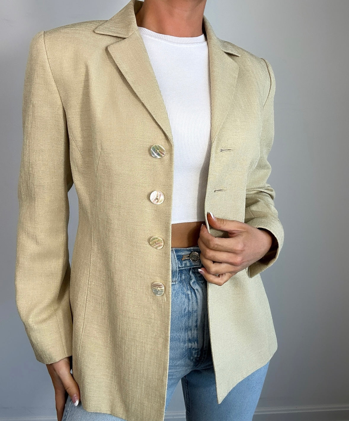 Vintage Kasper Light Olive Green Blazer