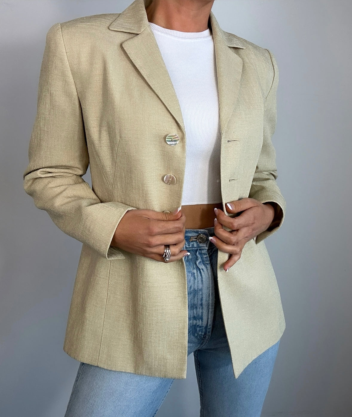 Vintage Kasper Light Olive Green Blazer