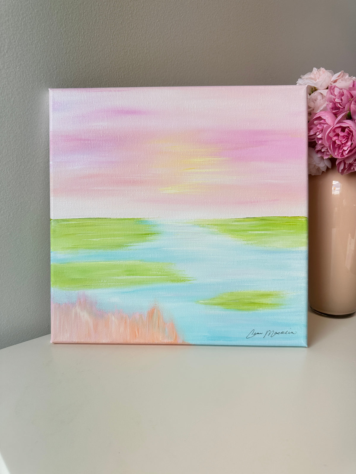 The Meeting Place | Original Abstract Landscape Painting on Canvas | 12x12