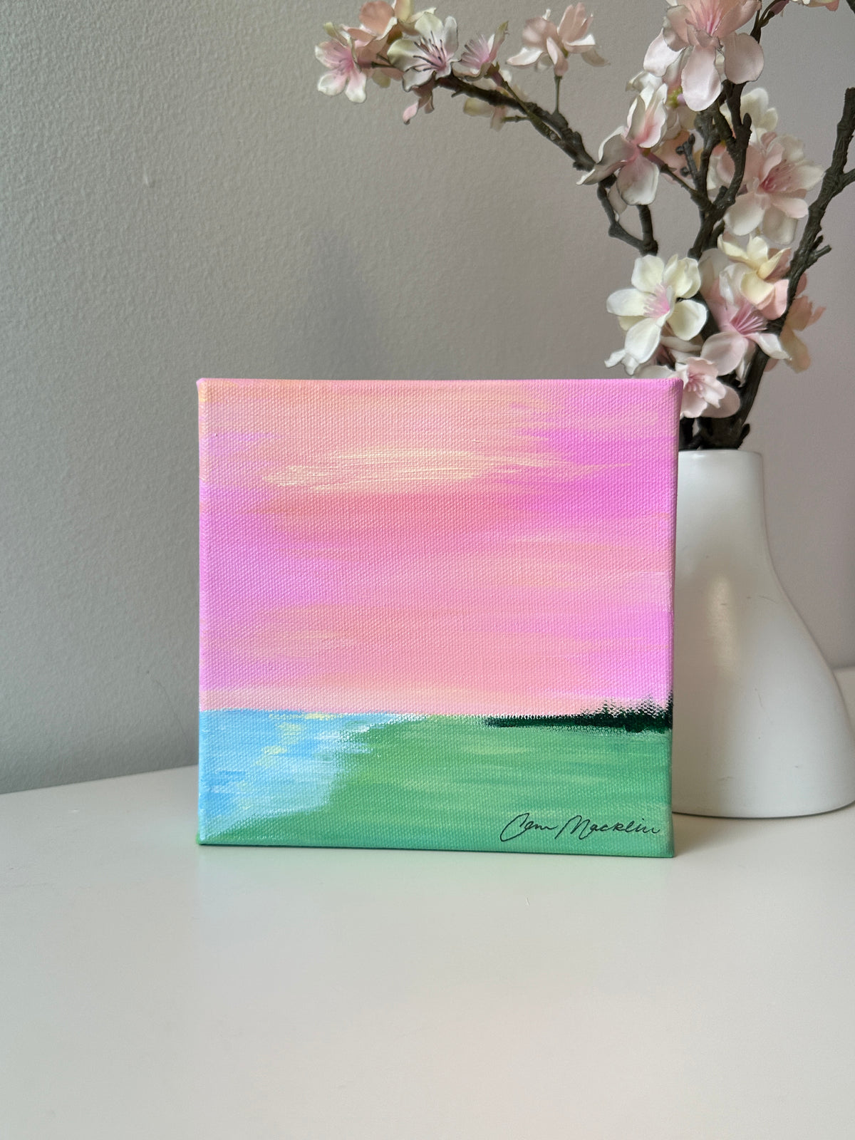 Content | Original Colorful Abstract Landscape Painting | 6x6