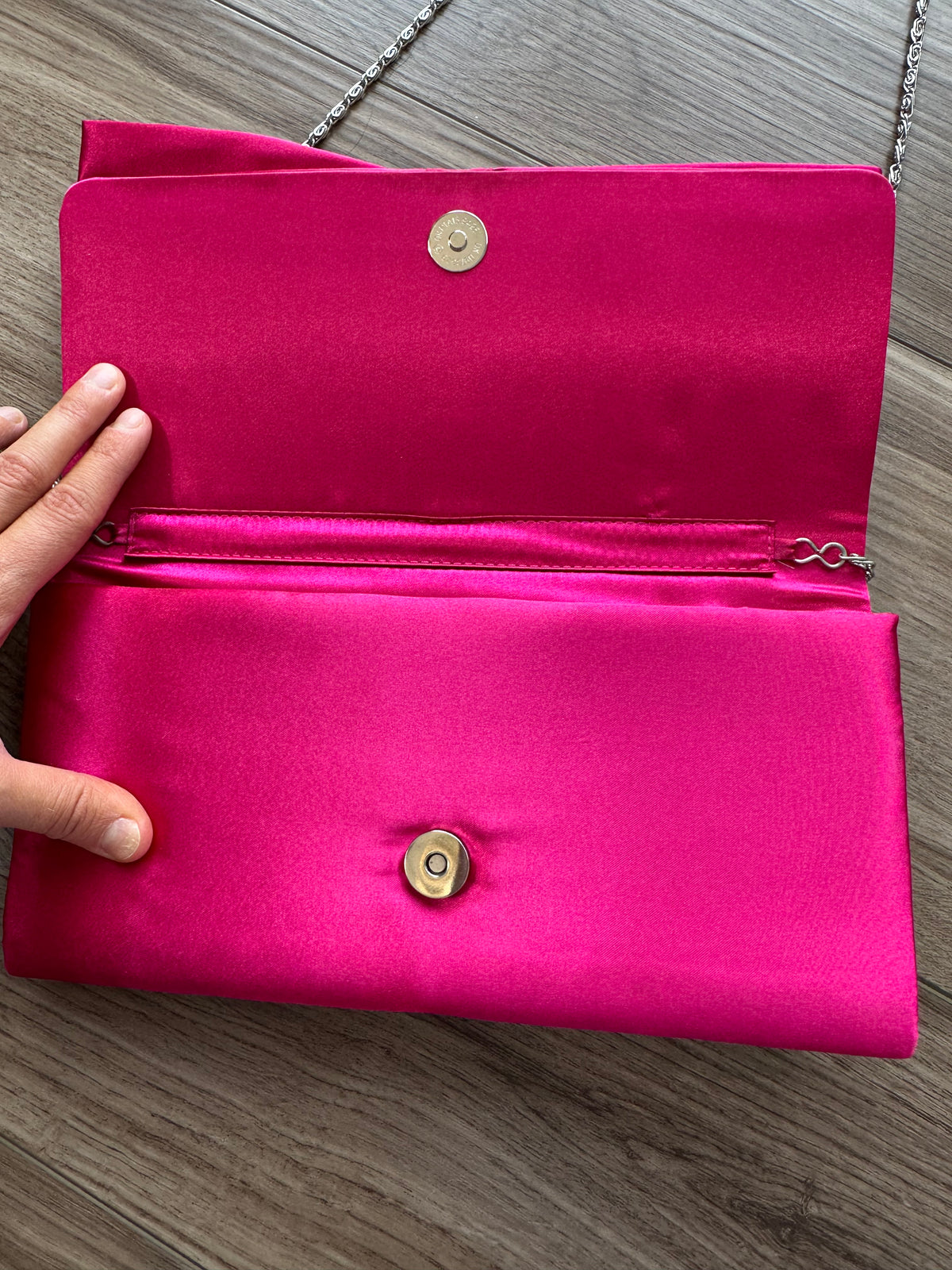 Vintage Hot Pink Beaded Satin Clutch Purse
