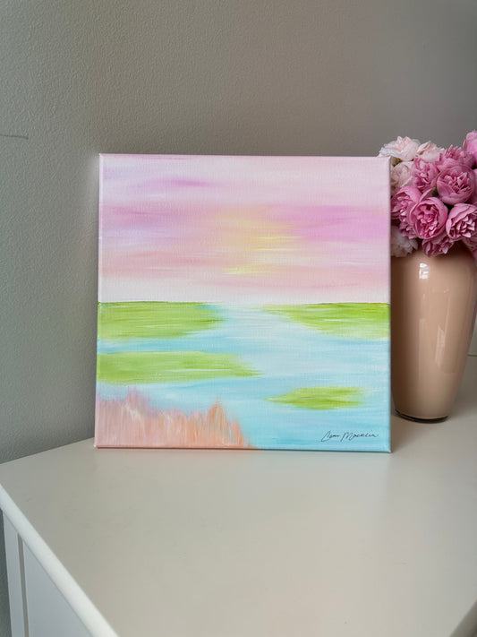 The Meeting Place | Original Abstract Landscape Painting on Canvas | 12x12