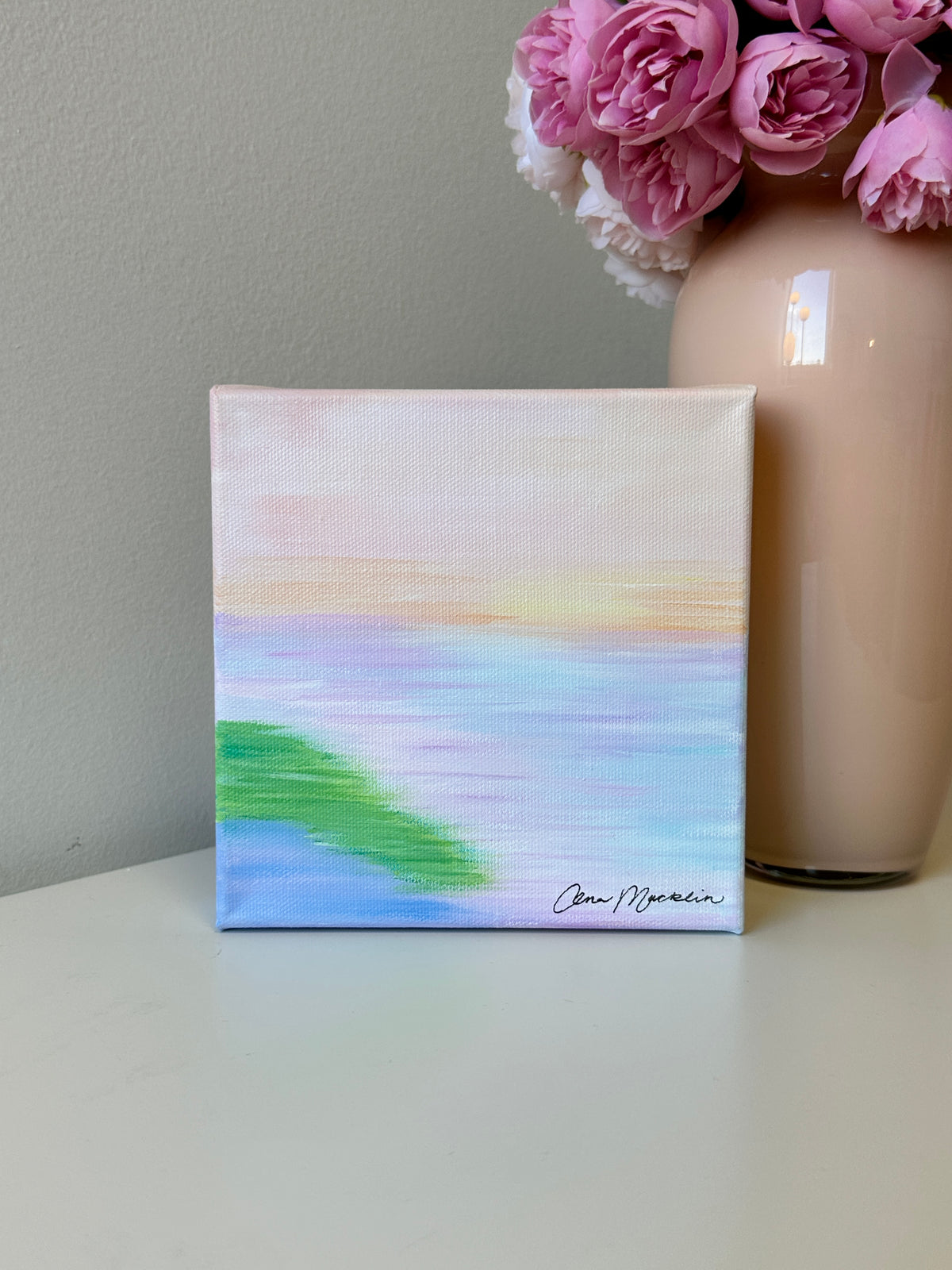 New Beginnings | Original Abstract Ocean Landscape Painting | 6x6