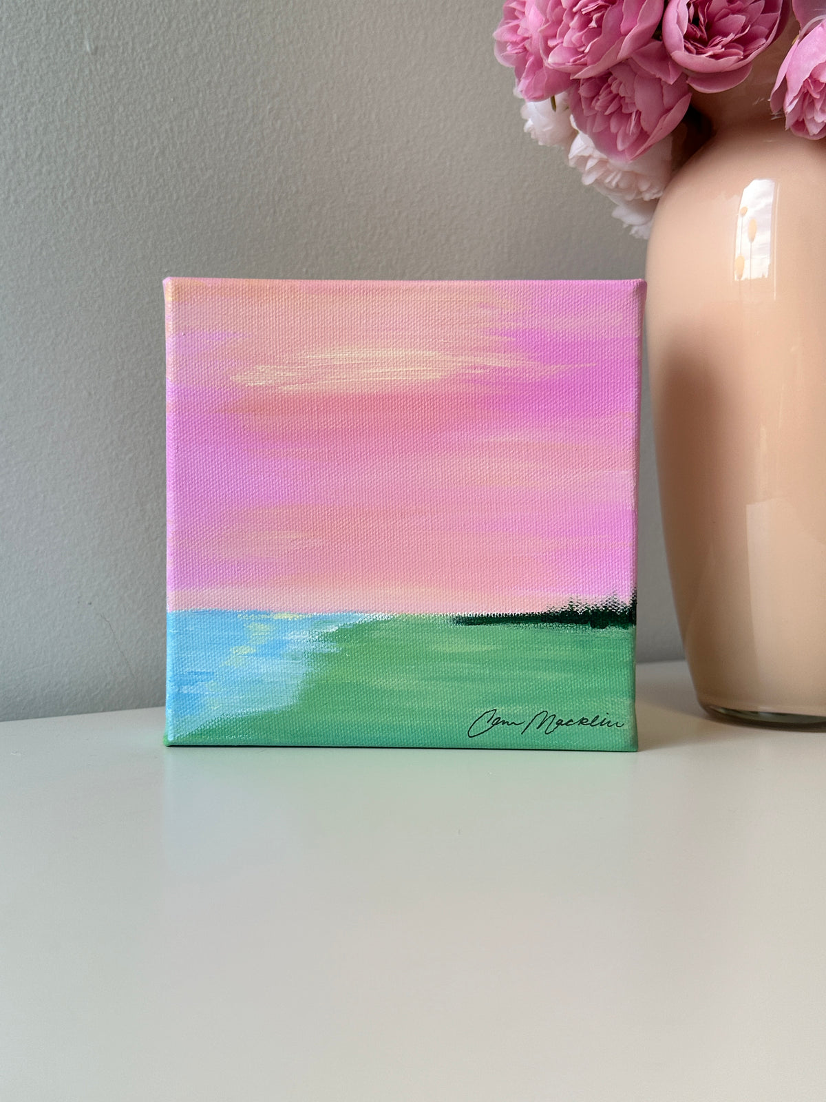 Content | Original Colorful Abstract Landscape Painting | 6x6