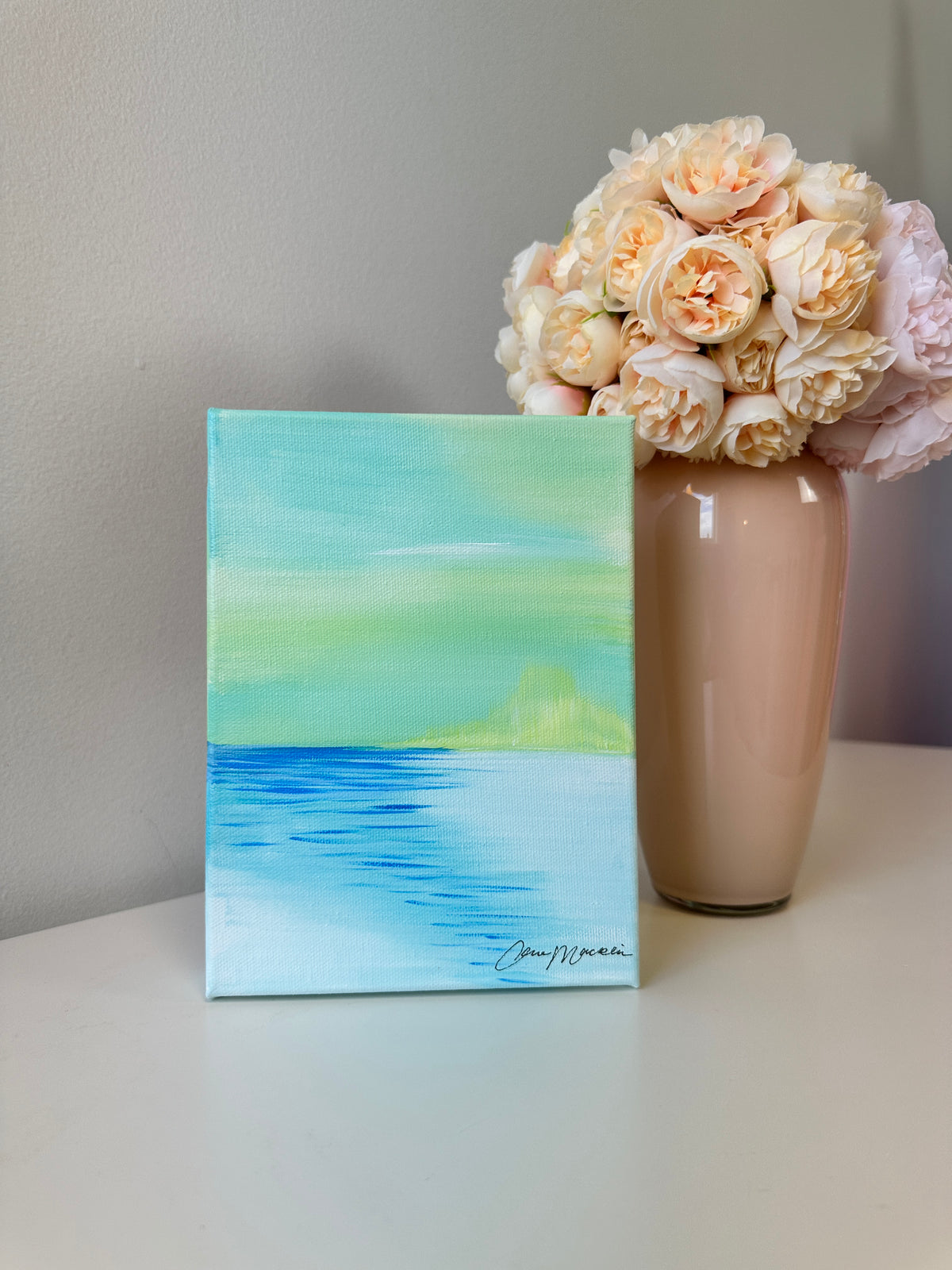 Strong Tower | Original Abstract Landscape Painting on Canvas | 6x8