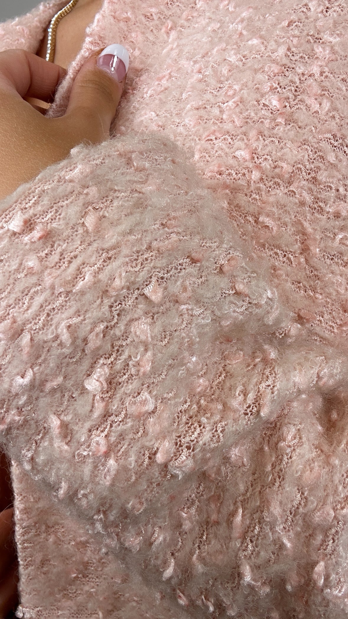 Vintage Light Pink Boucle Tweed Blazer Jacket