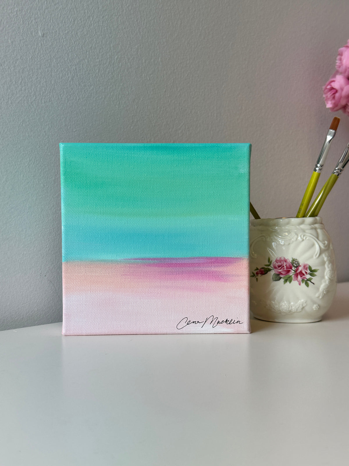 Resilience | Original Abstract Landscape Painting on Canvas | 6x6