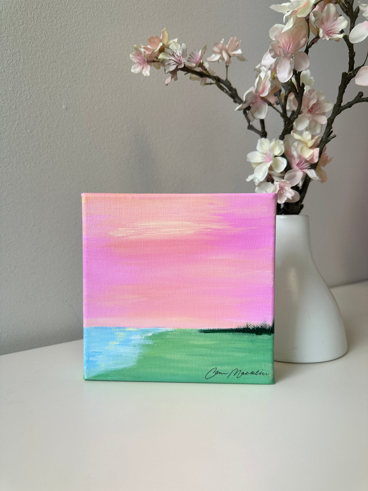 Content | Original Colorful Abstract Landscape Painting | 6x6