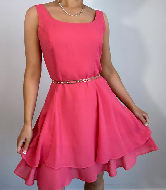 Vintage 1990s Hampton Nites Pink A-Line Dress