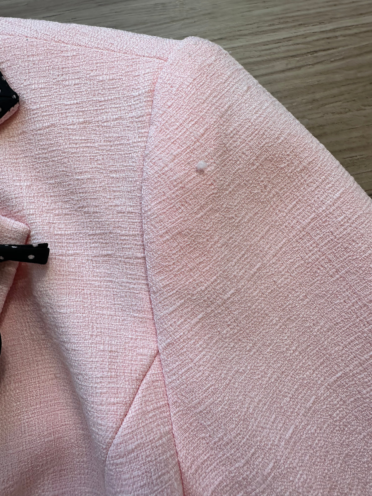 Vintage Danny & Nicole Light Pink Black Floral Corsage Detail Blazer
