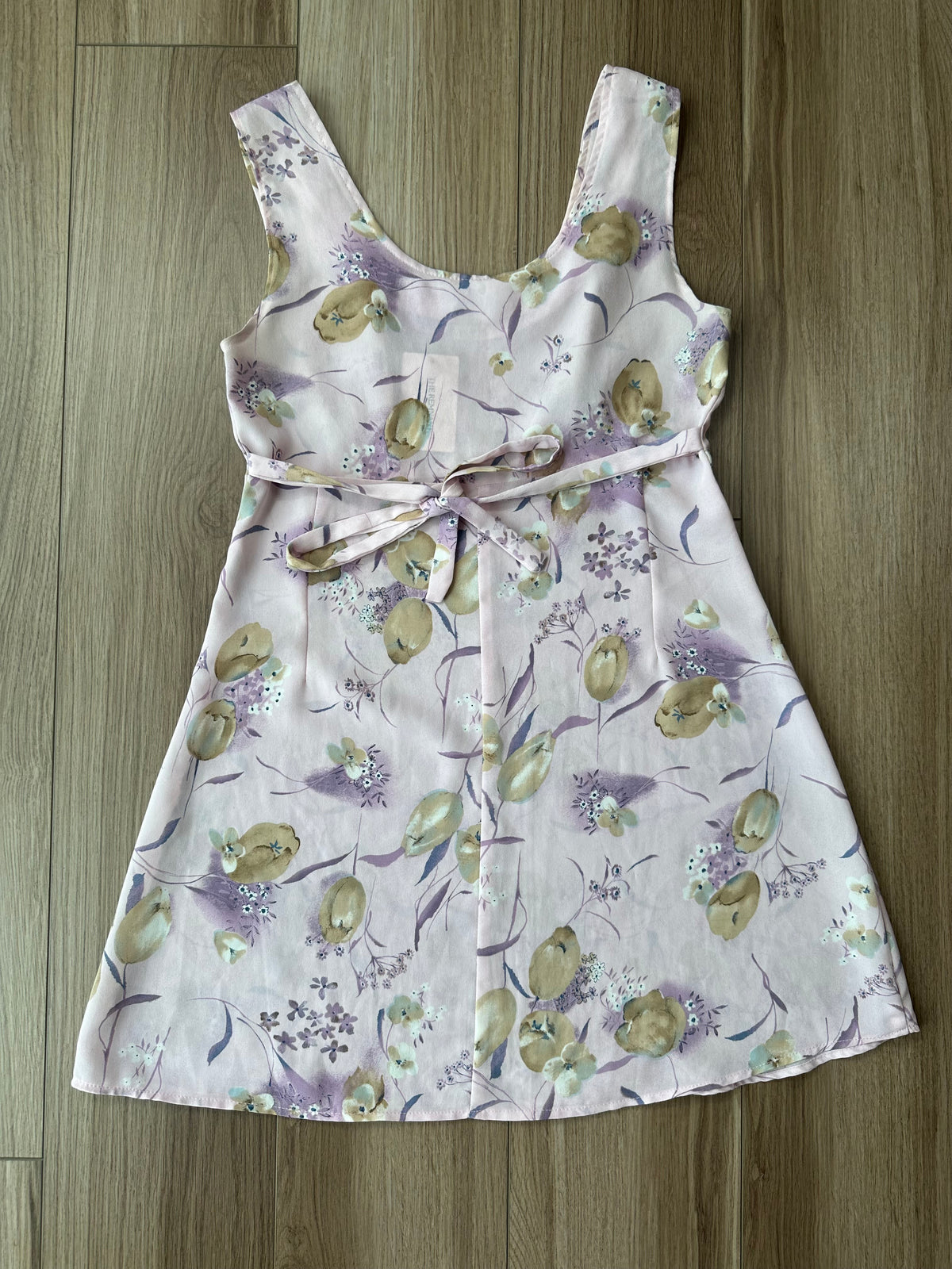 Vintage Brentwood Lavender Tan Floral Mini Dress