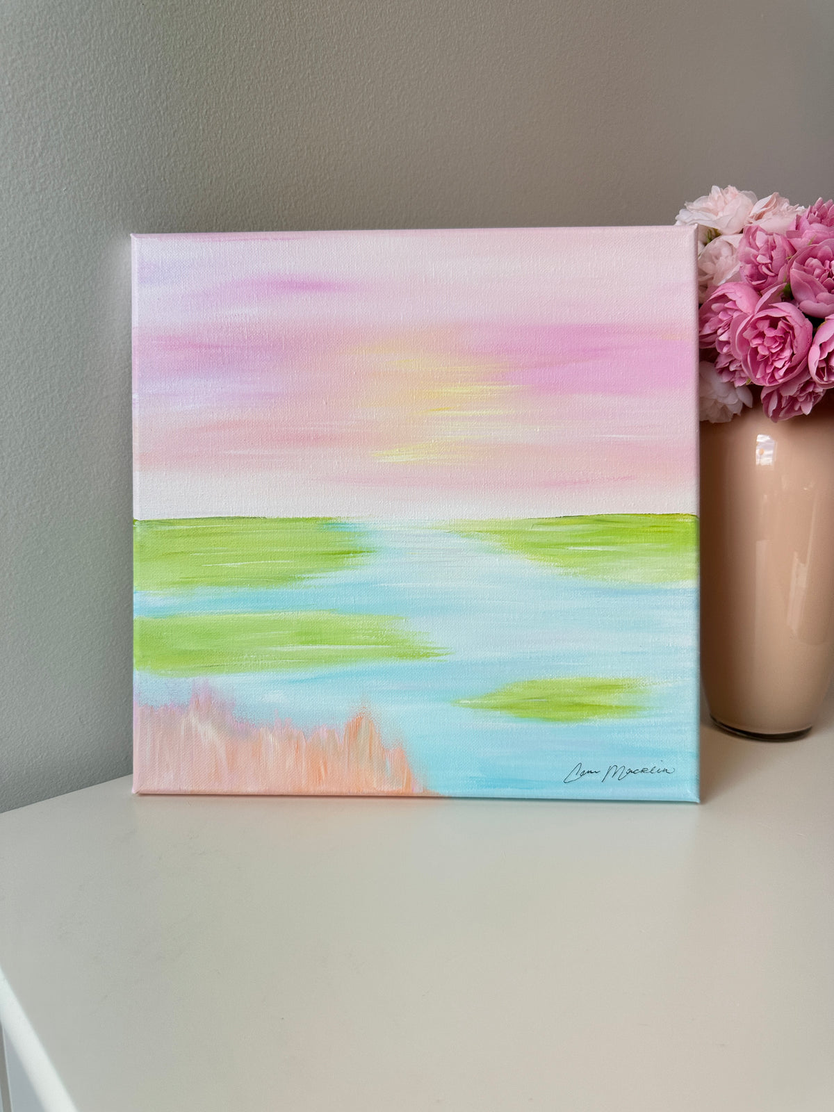 The Meeting Place | Original Abstract Landscape Painting on Canvas | 12x12