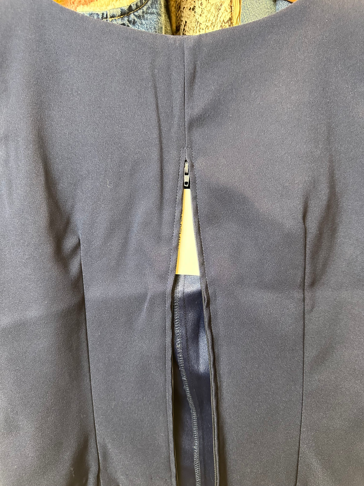 1990s City Triangles Navy Structured Tank Top Zipper Closure