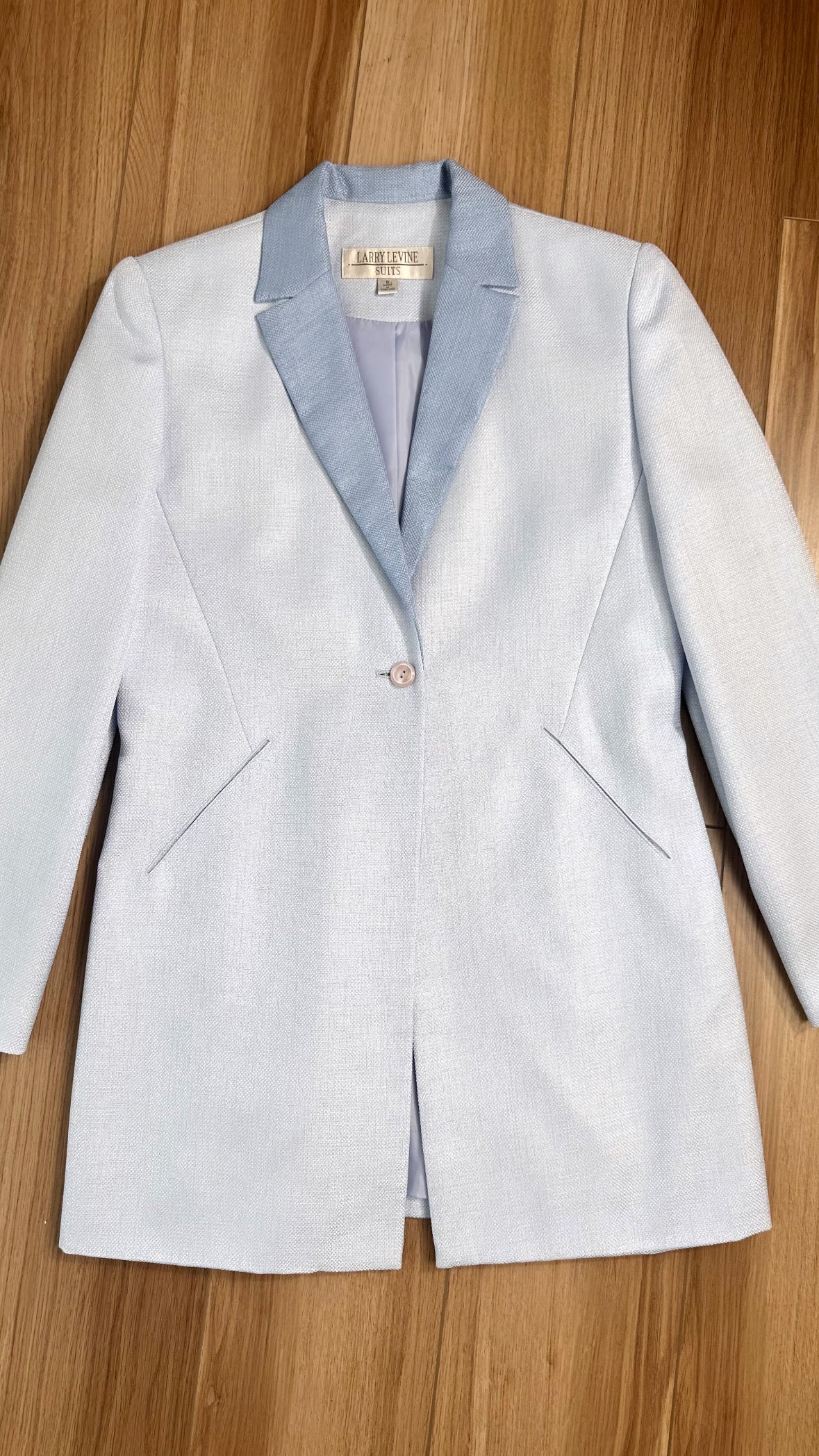 Vintage Light Blue Longline Larry Levine Blazer Jacket