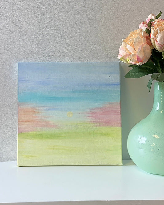 Whom the Son | Original Abstract Landscape Painting on Canvas | 12x12