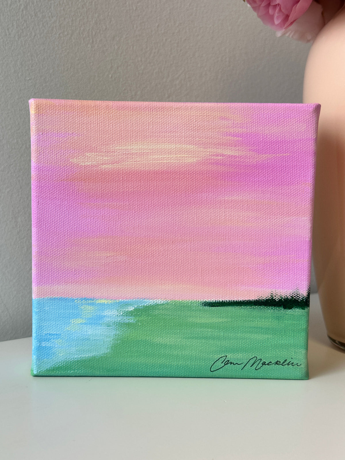 Content | Original Colorful Abstract Landscape Painting | 6x6