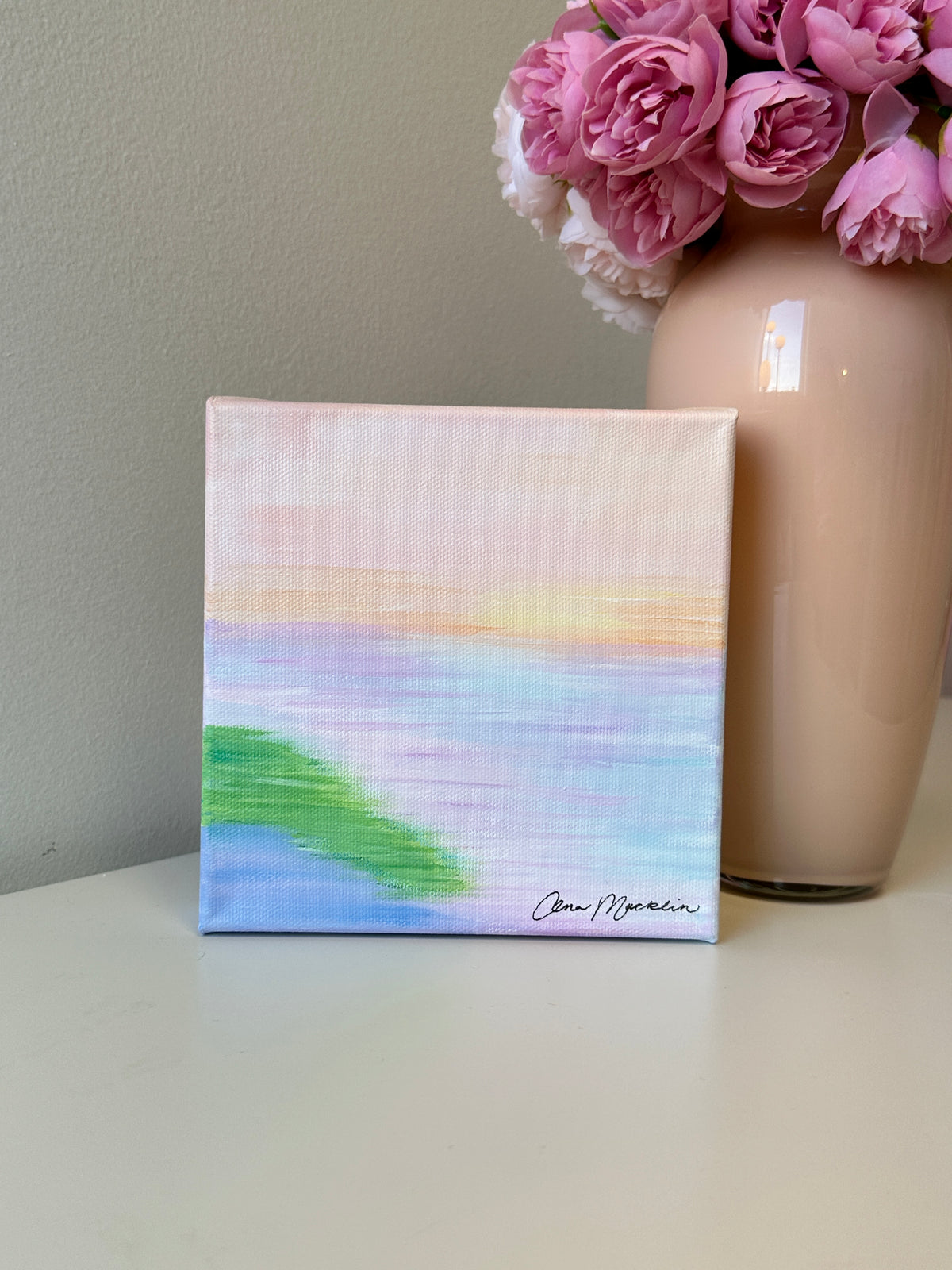 New Beginnings | Original Abstract Ocean Landscape Painting | 6x6
