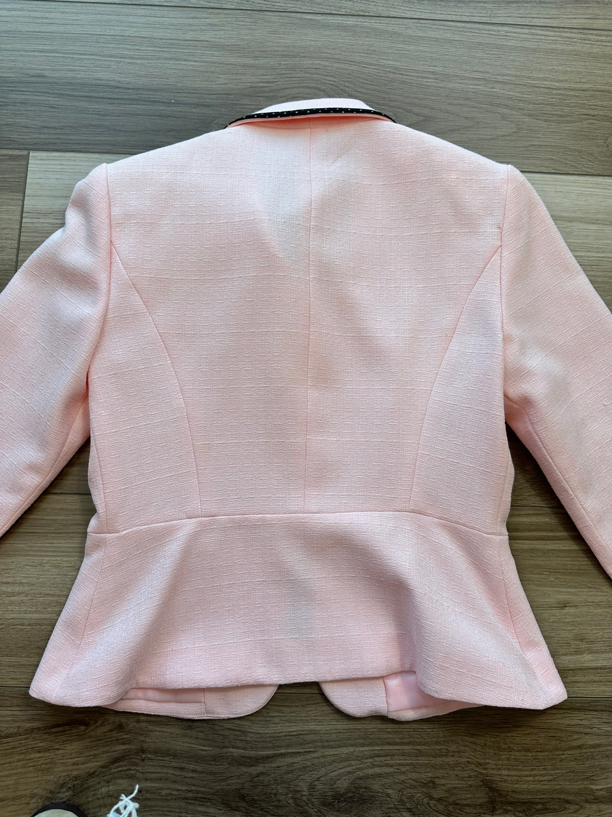 Vintage Danny & Nicole Light Pink Black Floral Corsage Detail Blazer