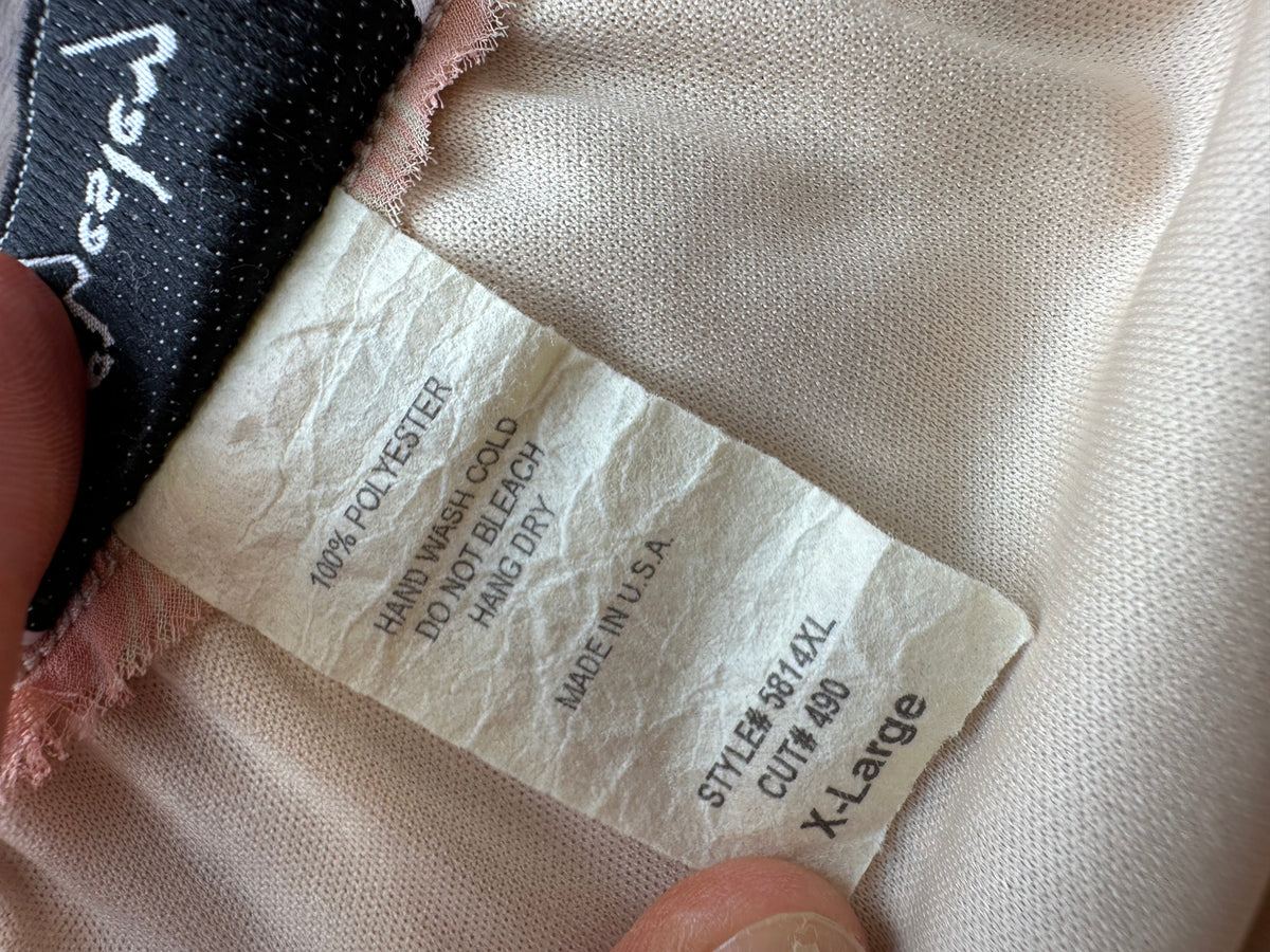 Vintage Tan Peach Printed Frilly Slip Dress Midi