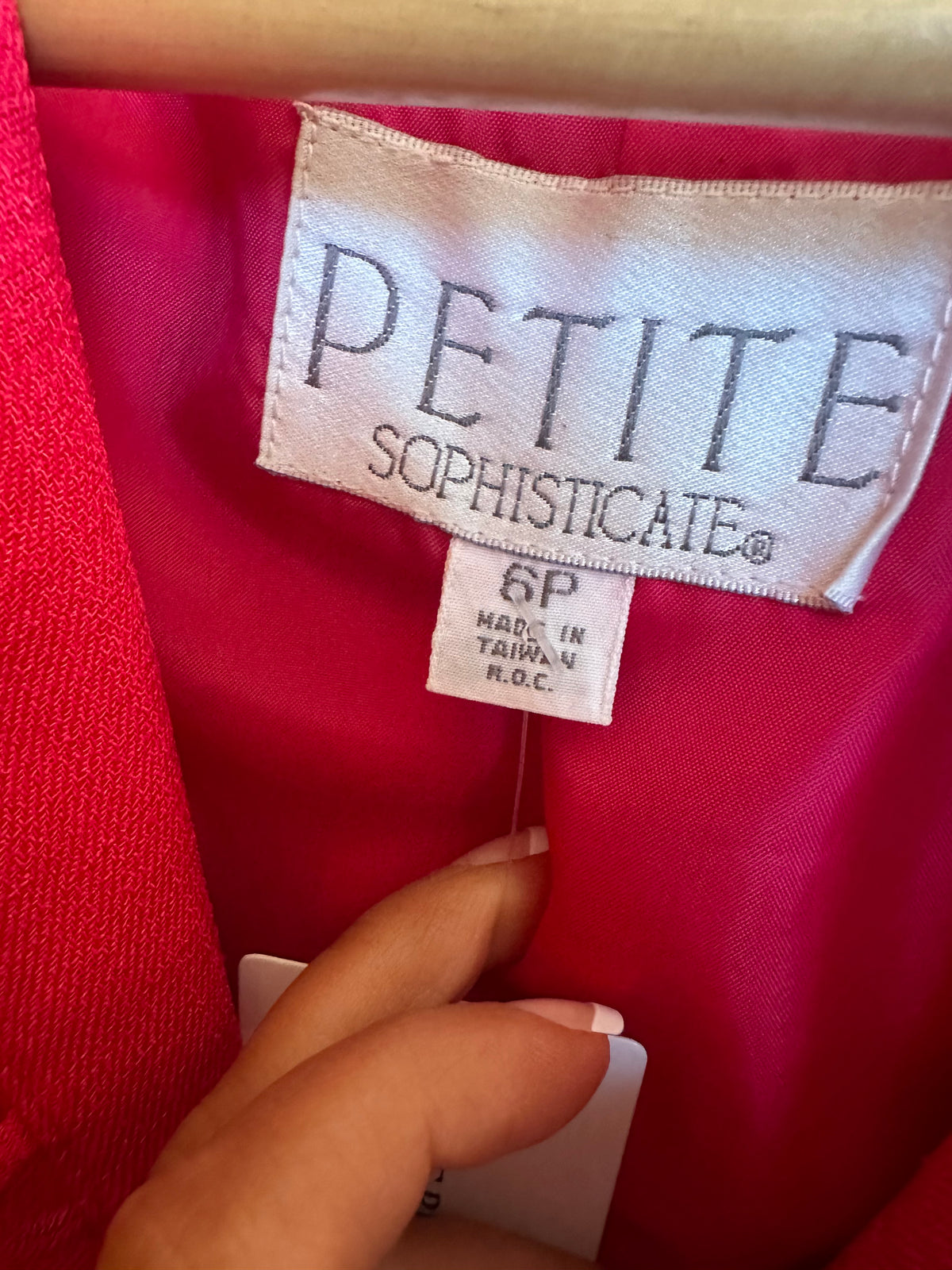 Vintage Petite Sophisticate Hot Pink Long Line Blazer with Gold Buttons