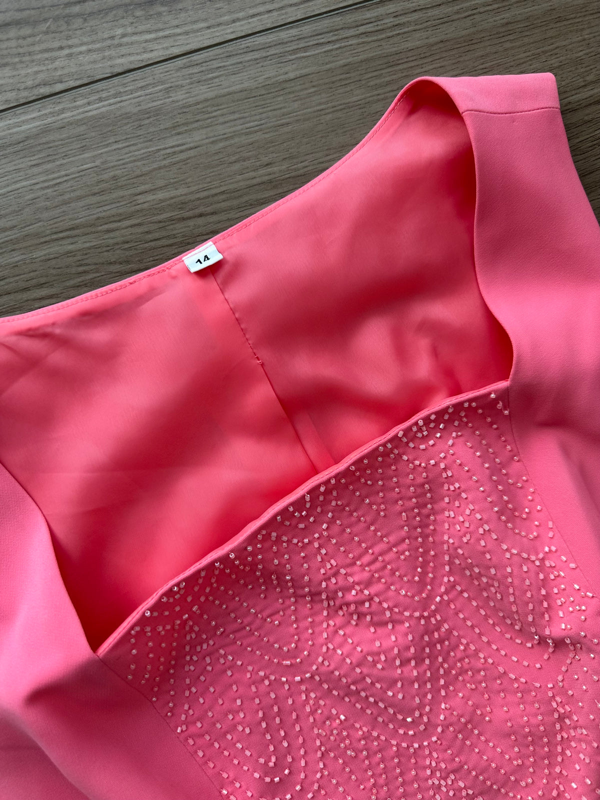 Y2K Vibrant Pink Beaded Sparkly Matching Skirt Set