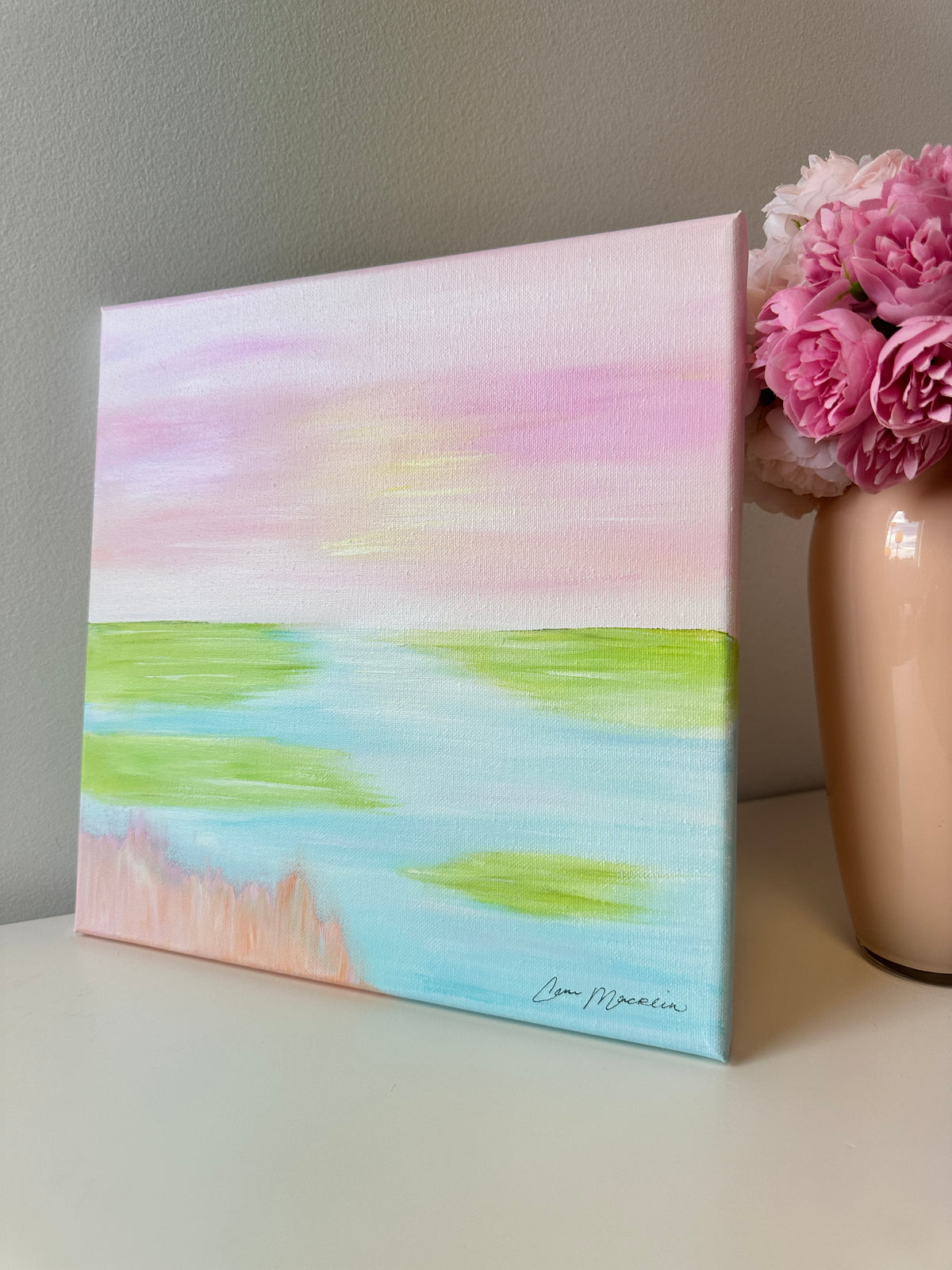 The Meeting Place | Original Abstract Landscape Painting on Canvas | 12x12