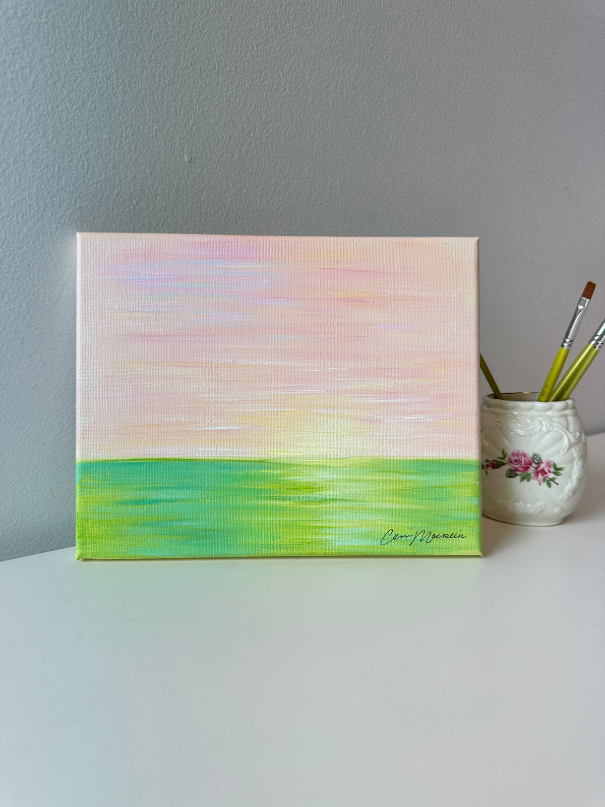 More To Come | Original Abstract Landscape Painting on Canvas | 8x10