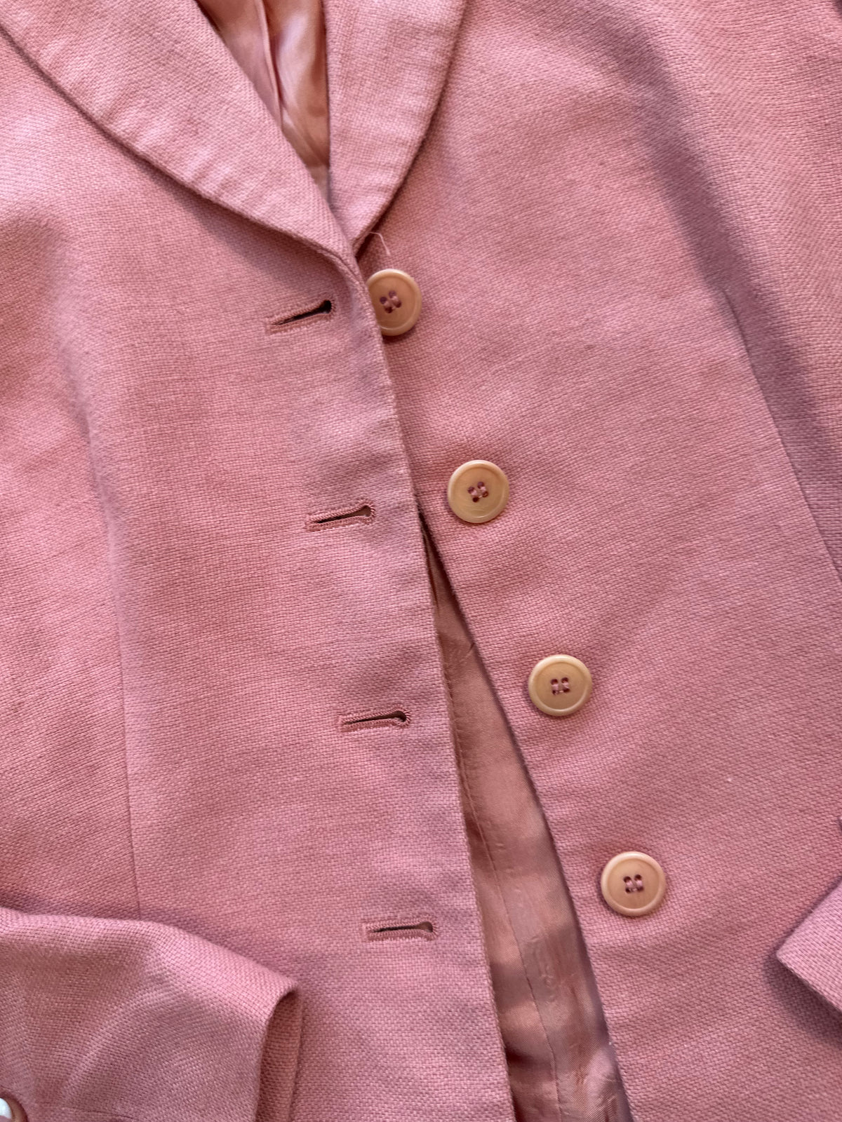 Vintage Ann Taylor Linen Silk Blend Mauve Pink Blazer