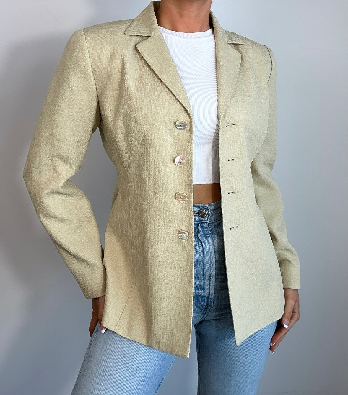 Vintage Kasper Light Olive Green Blazer