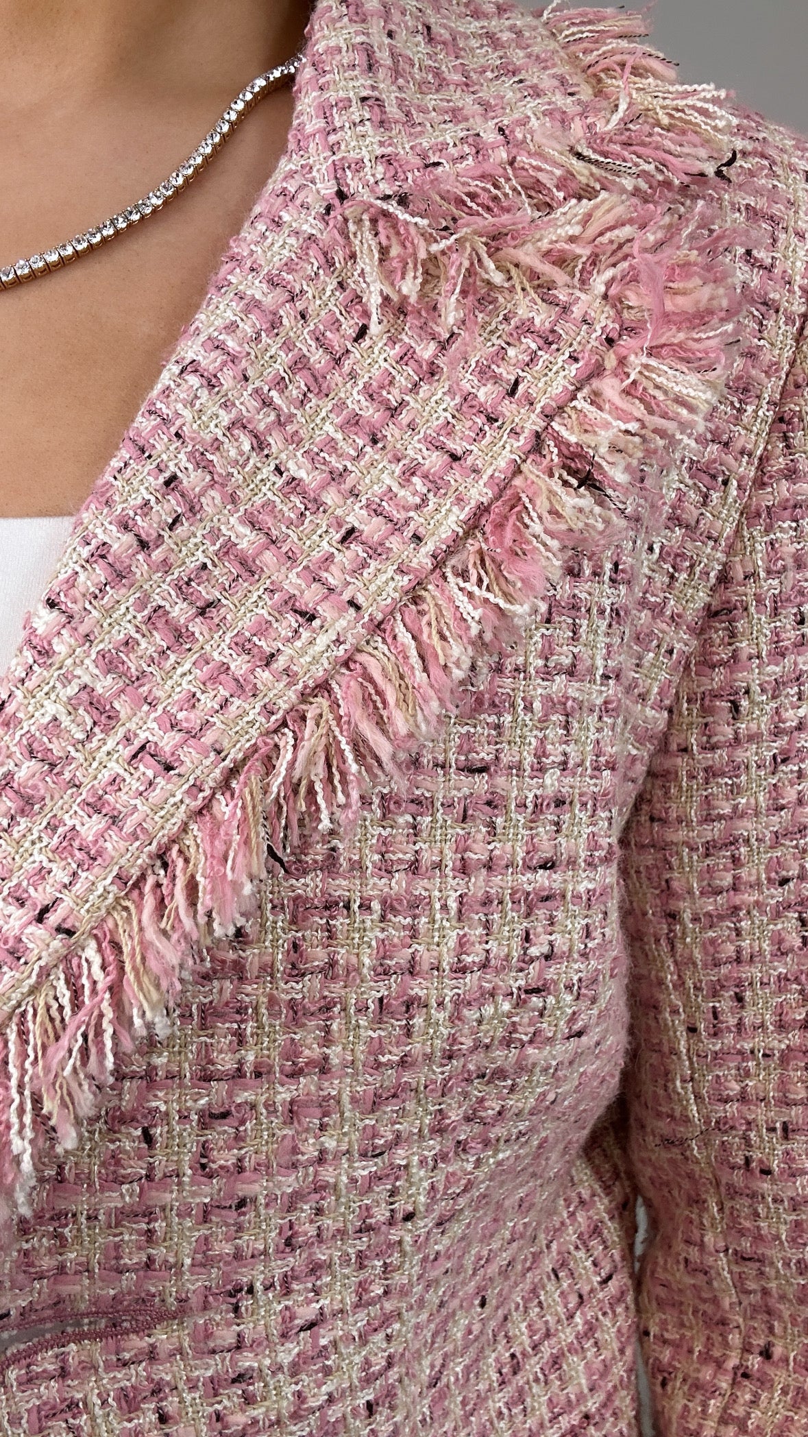 Y2k Vintage Arden B. Pink Tweed 3/4 Sleeve Blazer
