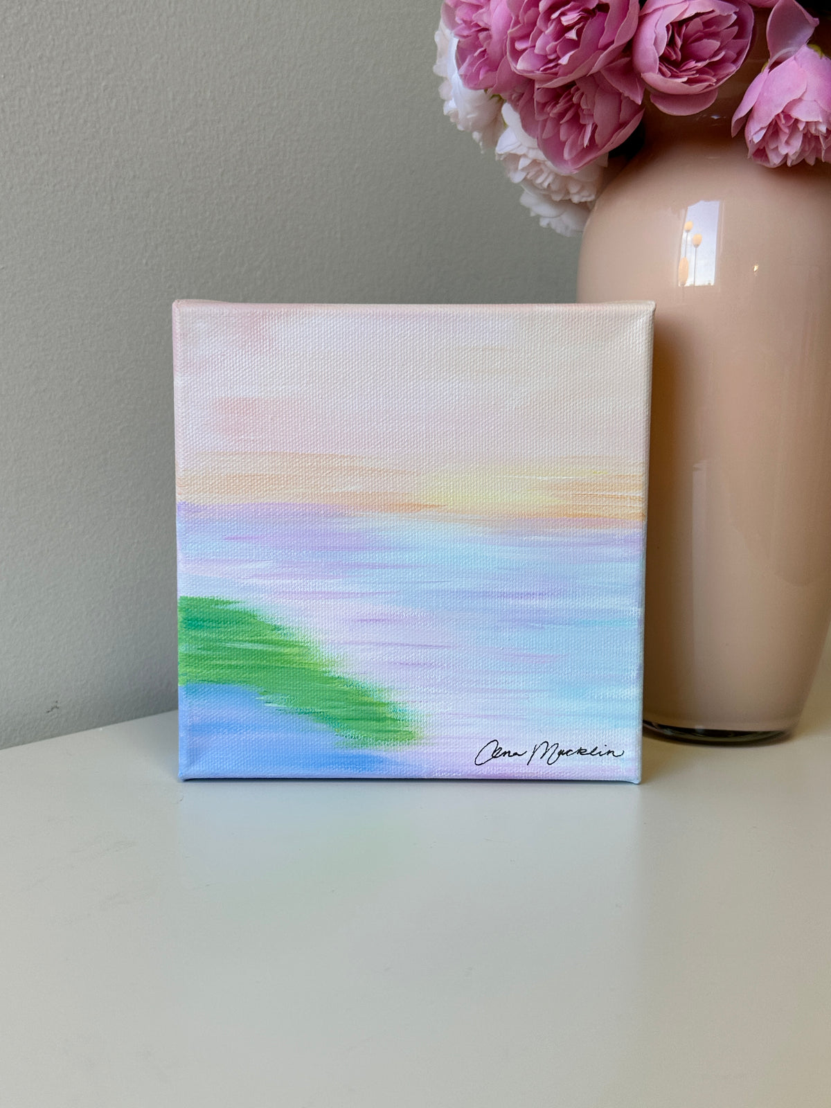 New Beginnings | Original Abstract Ocean Landscape Painting | 6x6
