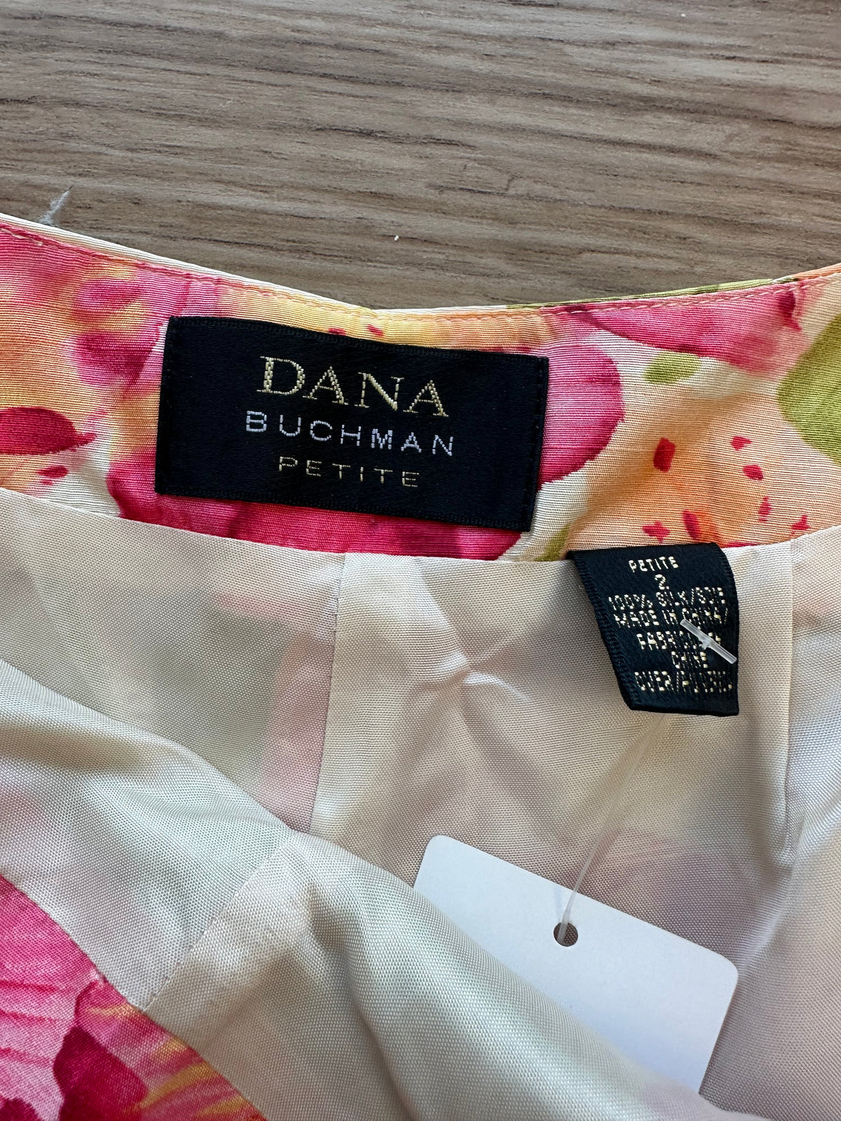 Vintage Dana Buchman Silk Floral Multicolor Crop Midi Rise Pants