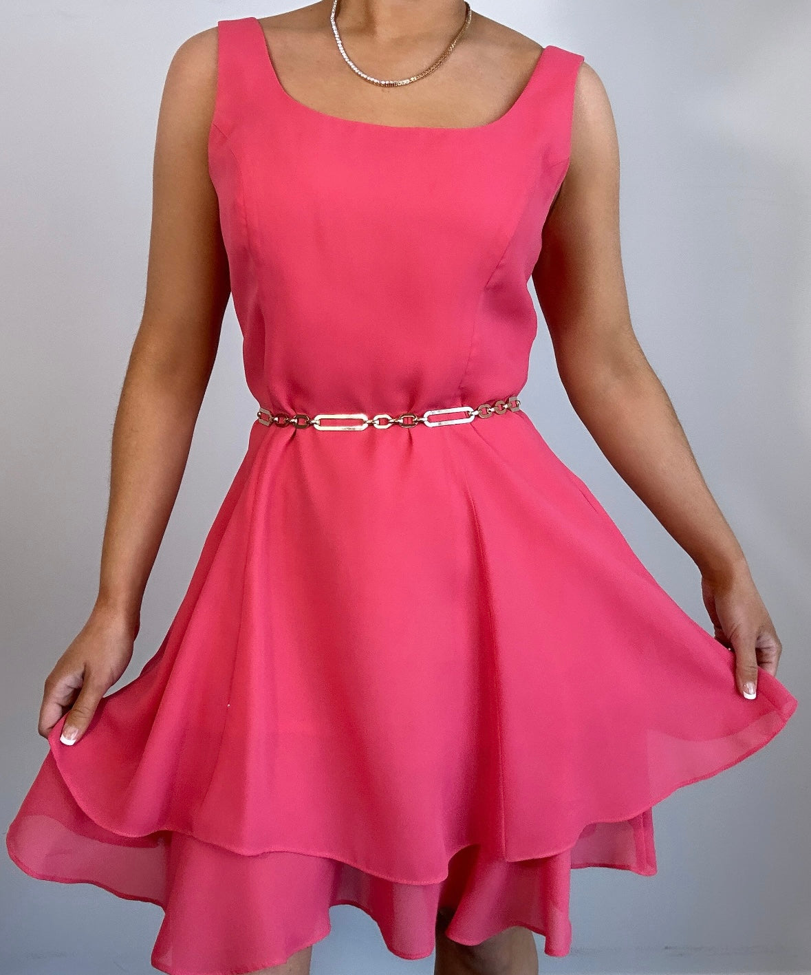 Vintage 1990s Hampton Nites Pink A-Line Dress