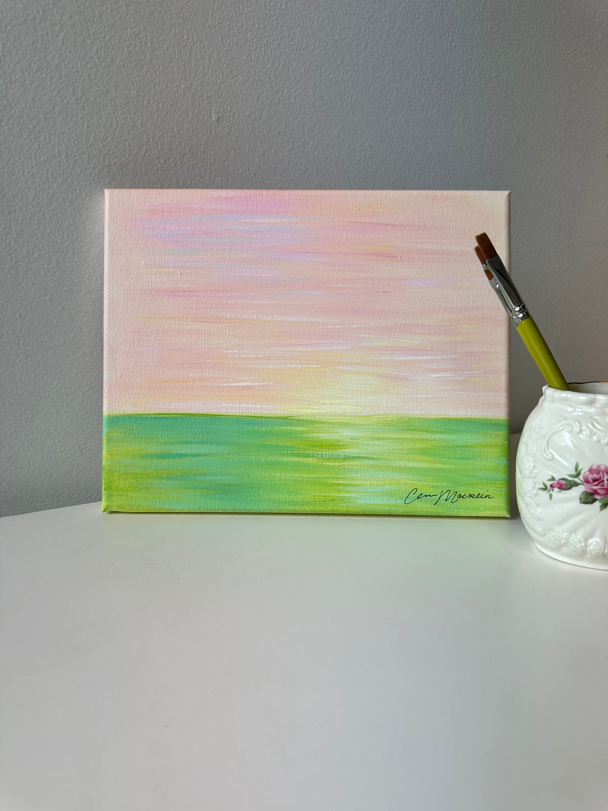 More To Come | Original Abstract Landscape Painting on Canvas | 8x10