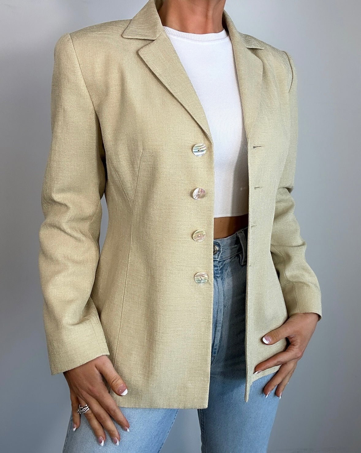 Vintage Kasper Light Olive Green Blazer