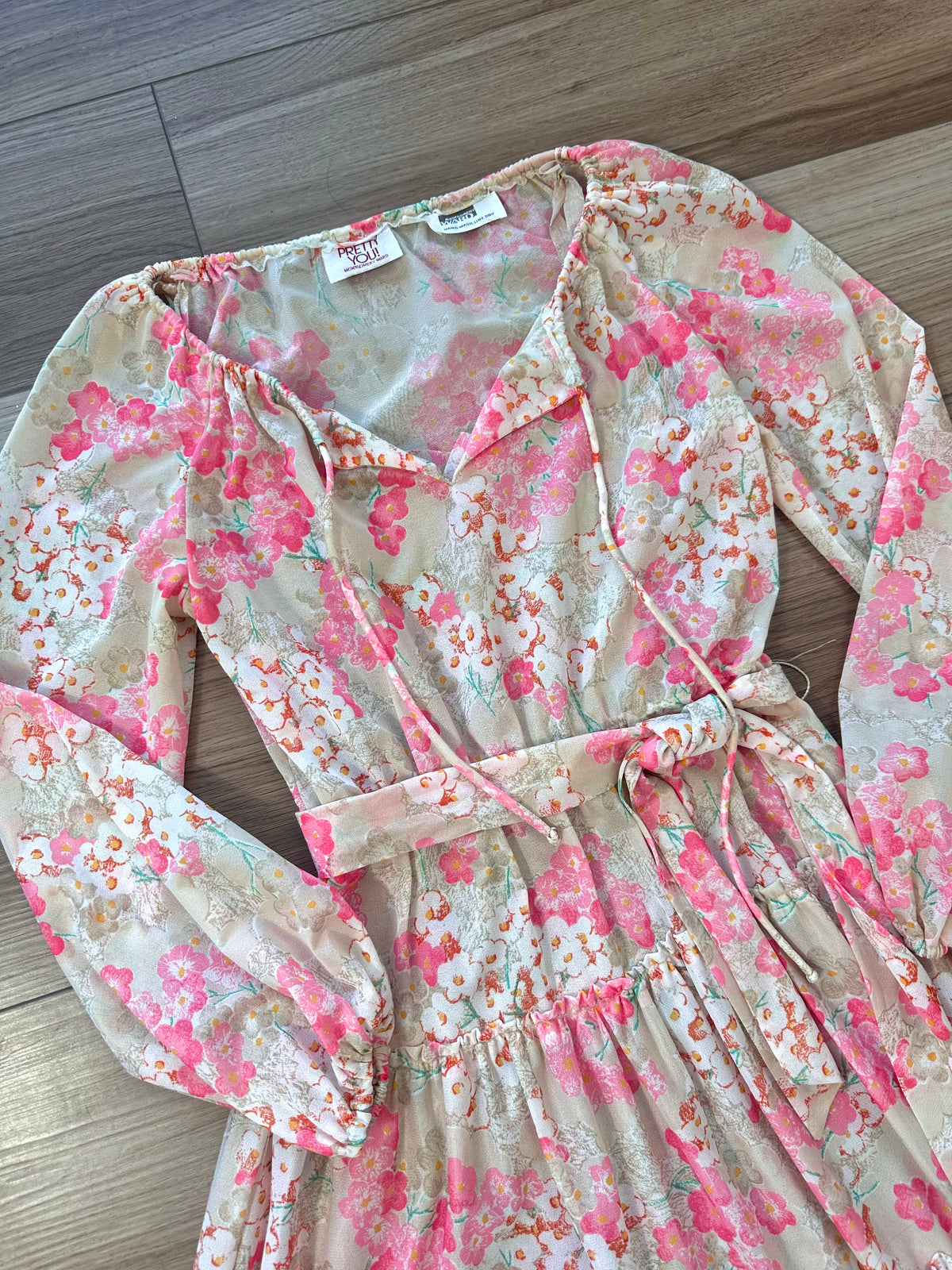 Vintage Pretty You! Sheer Floral Cherry Blossom Dress